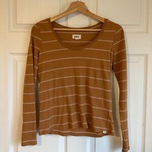 Pact softspun scoopneck stripe tee